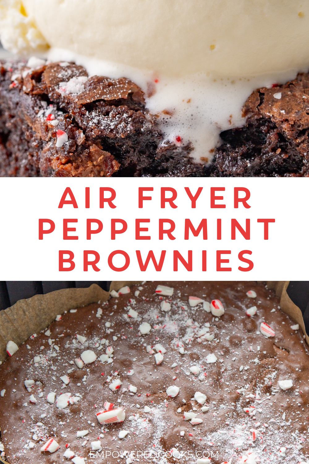 air fryer peppermint brownies