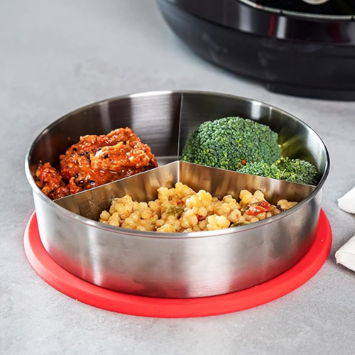 Instant Pot Round Cook Bake Pan with Lid and Removable Divider 32