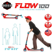 Madd Gear Flow 100 Folding Kids Inline Kick Scooter $19.97 - Red or Teal