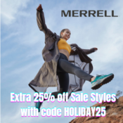 Merrell: Extra 25% Off Sale Styles with code HOLIDAY25