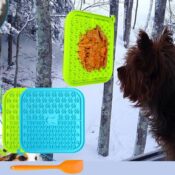 Non-Slip Dog Lick Mat, 2-Pack (Blue and Green) $4.27/Set when you buy 4...