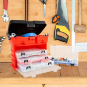 Portable Tool Storage Box with 4 Multi-Compartment Trays $15.09 (Reg. $25.67)...