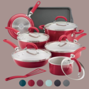 Rachael Ray Create Delicious 13-Piece Aluminum Nonstick Cookware Set as...