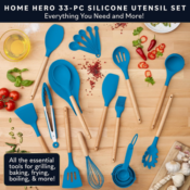 Silicone Kitchen Utensils 33-Piece Set $14.99 (Reg. $30) - 2 Colors