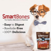 SmartBones 50-Count Smart Twist Sticks Peanut Butter Flavor Dog Treats...