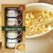 Soup Gift Set $19.54 - Includes 4 Bowls & Chicken Noodle Soup Mix!
