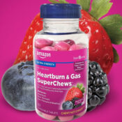 Amazon Basic Care Heartburn & Gas SuperChews Chewable Tablets, Mixed...