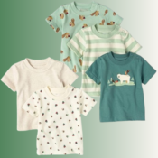 Amazon Essentials Baby Boys' Short-Sleeve Tee 5-Piece Set $9 (Reg. $28.50)...