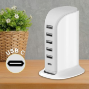 Charging Station 40W for Multiple Devices $14.99 (Reg. $27) - 6 in 1 USB...
