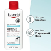 Eucerin Advanced Cleansing Body & Face Cleanser Fragrance Free, 16.9...
