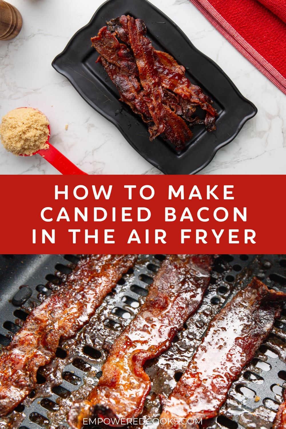 How to make caandied bacon in the air fryer