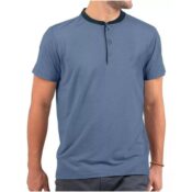 Mio Marino Men's Henley T-Shirt, Denim Blue $4.99 (Reg. $25) - L, XL