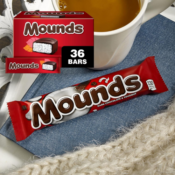 Mounds 36-Count Dark Chocolate and Coconut Candy Bars $15.25 (Reg. $23)...