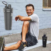 Takeya Stainless Steel 24-Oz Protein Shaker Tumbler with Spout Lid $15...