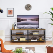 Enhance your living space with this Vintage 3-layer TV Stand with Power...