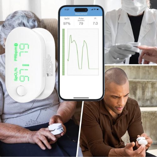 iHealth AIR Rechargeable Fingertip Pulse Oximeter, Blood Oxygen Saturation  Monitor with App, SpO2, Pulse Rate, Plethysmograph, and Perfusion Index