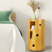 Stackable 3-Drawer Sliding Barrel Nightstand $39 Shipped Free - 7 Colors!...