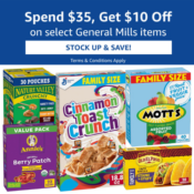 Amazon: Spend $35 on Select General Mills Items, Get $10 Off Instantly!