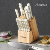 Carote 14-Piece Knife Set with Wooden Block $49.99 After Coupon (Reg. $200)...