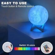 Realistic Moon Night Light Lamp $11.99 After Code (Reg. $24.99) + Free...