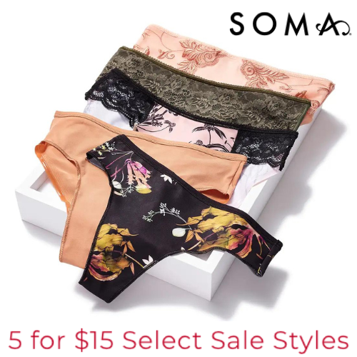 Soma Intimates 5 for $15 Sale Panties - $3 Each! - Fabulessly Frugal