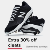 Joe's New Balance Outlet: Take an additional 30% off select Cleat Styles!