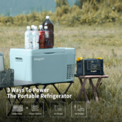 Experience On-the-Go Cooling with BougeRV's Portable Fridge for Only $199.99...
