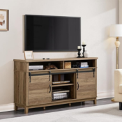 Upgrade your living space with Yaheetech Farmhouse TV Stand Entertainment...
