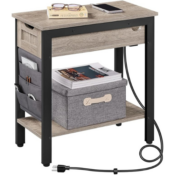 Maximize your space and stay organized with the Yaheetech Narrow Nightstand...