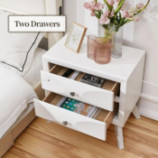 Elevate your bedroom decor with Yaheetech Nightstand with 2 Drawers for...