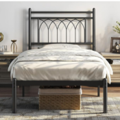 Transform your bedroom with Yaheetech Twin Bed Frames Metal for just $48.74...