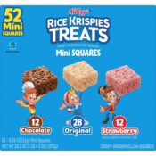 Kellogg's Rice Krispies Treats Mini Squares, Variety Pack, 52-Count as...
