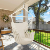Treat yourself to moments of blissful relaxation with Large Hammock Chair Swing...