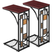 Enhance your living experience with this Yaheetech C Shaped End Table Set...
