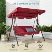 2-Person Outdoor Canopy Swing Glider Furniture with Cushions $99.99 After...