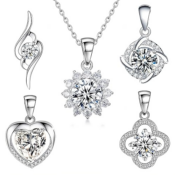 Make a fashion statement with this 5-in-1 Zircon Sterling Silver Pendant...