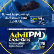 Advil 40-Count PM Liqui-Gels Pain Reliever & Nighttime Sleep Aid as...