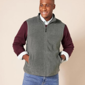 Amazon Essentials Men's Full-Zip Polar Fleece Vest $7.40 (Reg. $24.90)