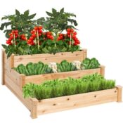 Best Choice Products 3-Tier Raised Garden Bed (Natural) $59.99 Shipped...