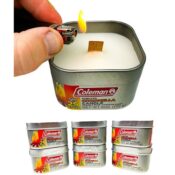 Coleman Citronella Candle with Wooden Crackle Wick Campfire Scent, 6-Pack...