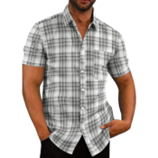 Men's Casual Button Down Linen Shirt $7.50 After Code + Coupon (Reg. $35)