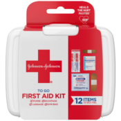 Johnson & Johnson 12-Piece First Aid To Go Portable Mini Travel Kit $2.38