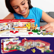 Mega Construx Forest Pokémon Center 648-Piece Building Set w/ 4 Poseable...