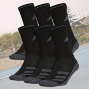 adidas 6-Pair Kids' Cushioned Angle Stripe Crew Socks $6.97 (Reg. $16)...