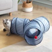 Give your cat hours of entertainment with this 3-Way Grey Indoor Cat Tunnel...