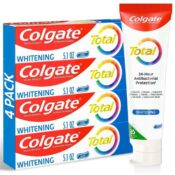 Colgate Total Whitening Toothpaste Gel, 4-Pack $7.96 After Coupon (Reg....