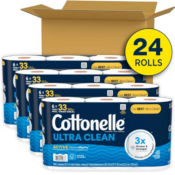 Cottonelle Family Mega Rolls Ultra Clean Toilet Paper, 24-Count as low...