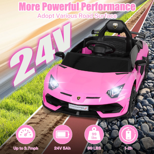 Let your child experience the luxury of driving with the Lamborghini 24V Ride On Car With Remote Control...