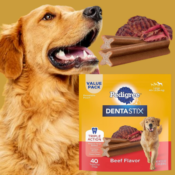Maintain Dog's Oral Health with Pedigree Dentastix 40-Count Large Dog Dental...