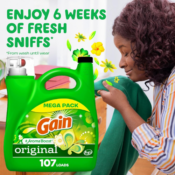 Gain + Aroma Boost Laundry Detergent Liquid, 107 Loads as low as $9.55...